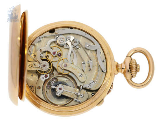 Taschenuhr: hochfeines Patek Philippe Chronometer mit Schleppzeigerchronograph von 1883 in Roségold, No.65865 - Foto 3
