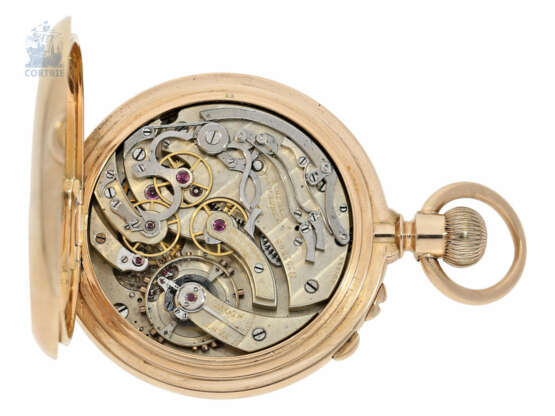 Taschenuhr: besonders schwerer, sehr seltener Patek Philippe Schleppzeigerchronograph von 1893, geliefert an Tiffany & Co. New York - фото 2