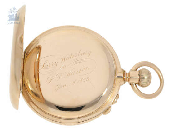 Taschenuhr: besonders schwerer, sehr seltener Patek Philippe Schleppzeigerchronograph von 1893, geliefert an Tiffany & Co. New York - Foto 5