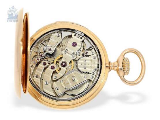 Taschenuhr: hochfeine und rare Patek Philippe Taschenuhr mit seltener 5-Minuten-Repetition und Box, No.90778, Genf ca.1892 - Foto 7