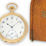 Taschenuhr: einzigartige Patek Philippe Taschenuhr mit emailliertem Adelswappen und Minutenrepetition, verkauft an Tiffany 1901, mit besonderer Originalbox und Stammbuchauszug - photo 1