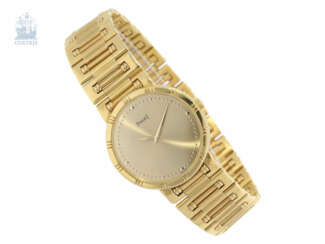 Armbanduhr: luxuriöse, super flache vintage Herrenuhr von Piaget, Ref. 84023 "Dancer", 80er Jahre