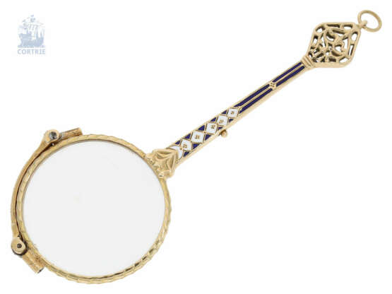 Lorgnette/Lorgnon: sehr seltenes Lorgnon, um 1900, Gold/Email - фото 2