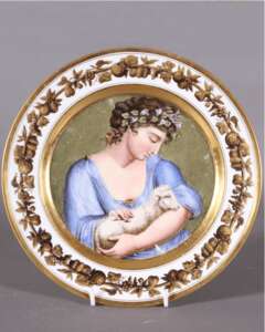 Тарелка Европа, начало XIX века, фарфор