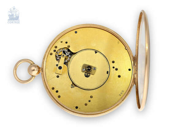 Taschenuhr: Rarität, einzigartige, nahezu neuwertig erhaltene goldene Breguet Souscription mit besonderer Gehäusedekoration, No.802, Paris um 1802/1815 - photo 3