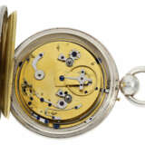 Taschenuhr: hochfeine französische Clockwatch mit Viertelrepetition und "Grande" und "Petite Sonnerie" Selbstschlag, B-L Petit, Rue St. Honoré No. 340 à Paris, No. 4578, ca.1820 - Foto 4