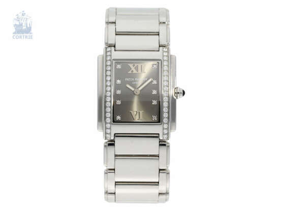 Armbanduhr: luxuriöse Patek Philippe Damenuhr Ref.4910/10A-010 "Twenty~4 Diamonds " mit Originalbox und Originalpapieren von 2011 - Foto 2