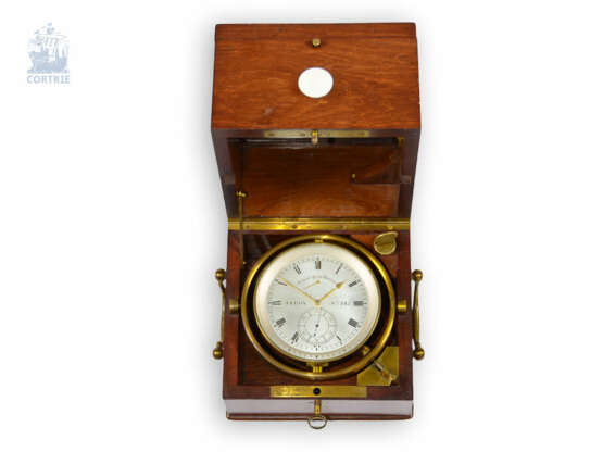 Marinechronometer: exquisites, ganz frühes Le Roy "Depot de la Marine Paris" , Marinechronometer, No.1-142/619, ca.1865 - фото 4