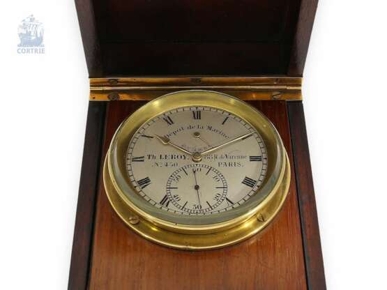 Chronometer: sehr seltenes kleines Torpedo-Boots-Marinechronometer, Leroy "Horloger de la Marine" Paris, No. 450, ca.1865 - фото 5