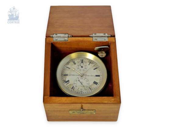 Tischuhr: äußerst seltenes Tischchronometer, Victor Kullberg No.8309, gefertigt für Chronometermacher August Ericsson St. Petersburg No.1467, ca.1910 - фото 2