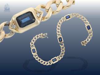 ArmbanDurchmesser: vintage Saphir/Diamant-Goldschmiedearmband