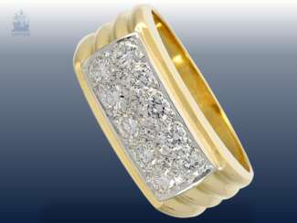 Ring: dekorativer Brillant-Goldschmiedering, ca. 0,6ct