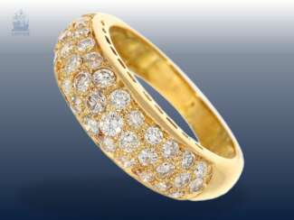 Ring: dekorativer Brillant-Goldschmiedering, 18K Gold