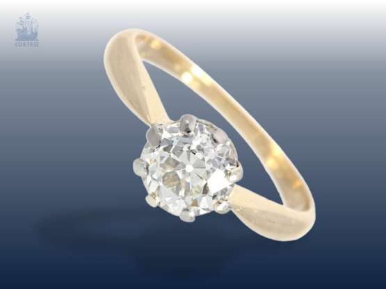 Ring: antiker Damenring mit großem und sehr schönen Altschliffdiamant, ca. 1,1ct - фото 1