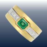 Ring: breiter Diamant/Smaragd-Goldschmiedering, hochfeine Qualität - фото 1