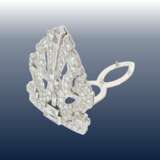 Brosche/NadeLänge: ausgesprochen schöne Art déco Double-Clip Diamantbrosche, 30er Jahre, Platin, geschätzt 6ct Diamanten - Foto 2