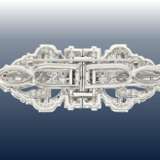 Brosche/NadeLänge: ausgesprochen schöne Art déco Double-Clip Diamantbrosche, 30er Jahre, Platin, geschätzt 6ct Diamanten - Foto 4