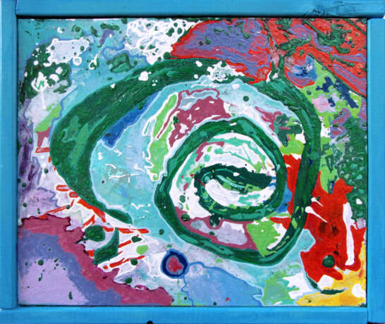картина маслом на холсте с подрамником „Карты хаоса, пейзаж №6: красная нить“, Leinwand auf dem Hilfsrahmen, Öl, Abstractionismus, абстрактная живопись, Москва, 2019 - Foto 1