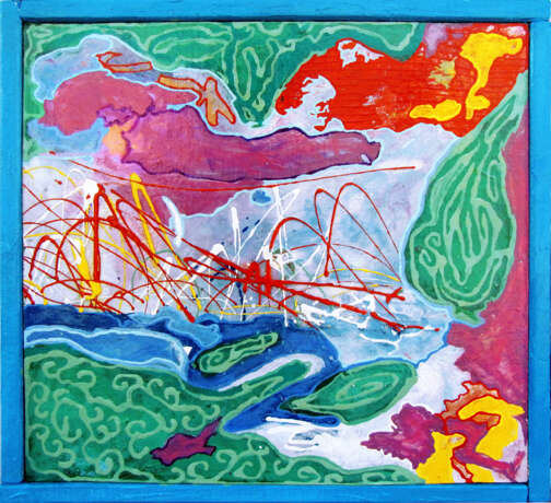 картина маслом на холсте с подрамником „Карты хаоса пейзаж №5: возвращение“, Leinwand auf dem Hilfsrahmen, Öl, Abstractionismus, абстрактная живопись, Москва, 2020 - Foto 1