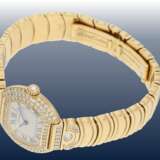 Armbanduhr: sehr teure Luxusausführung einer Cartier Damenuhr "CARTIER ELLIPSE DIAMONDS" in Vollgold mit Originalpapieren von 1989 - фото 2