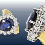 Ring: ausgesprochen schöner, ehemals sehr teurer vintage Saphir/Brillant-Blütenring, 5,16ct, Wertgutachten über 10.500€ - photo 1