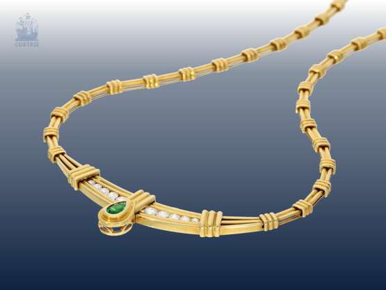 Kette/Collier: äußerst hochwertiges Brillant/Smaragd-Collier, ungetragene Goldschmiedearbeit, neuwertig aus Juweliers-Nachlass - photo 1