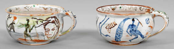 Zwei Unikat-Teetassen mit Malereidekor von Cornelia Schleime - photo 1