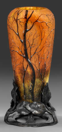 Daum-Vase mit abendlicher Winterlandschaft "Paysage hiver" - Foto 1