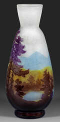 Große Gallé-Vase mit Alpenlandschaftdekor ("Paysage alpin")