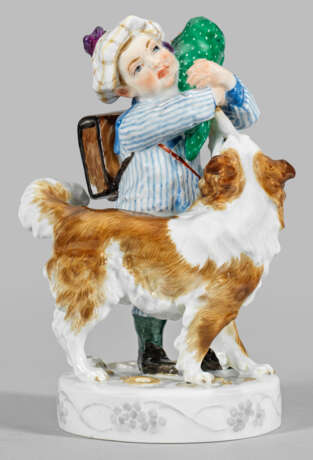 Jugendstil-Figur "Knabe mit Hund" - Foto 1