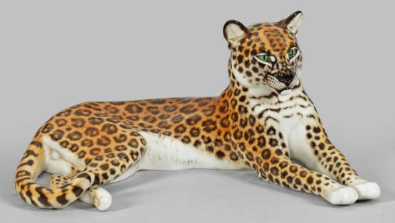 Jugendstil-Tierfigur "Liegender Leopard" - Foto 1