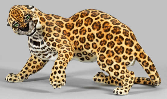 Jugendstil-Tierfigur "Schlagender Leopard" - Foto 1
