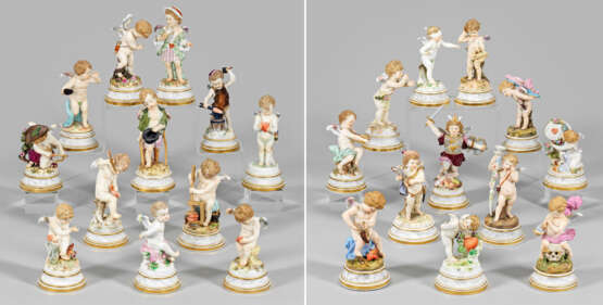 Sammlung von 24 Meissen Amorettenfiguren von Heinrich - photo 1