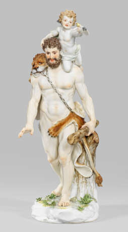 Große seltene Meissen Figurengruppe "Herkules und Amor" - photo 1