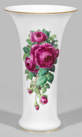 Große Stangenvase mit Rosendekor - Foto 1