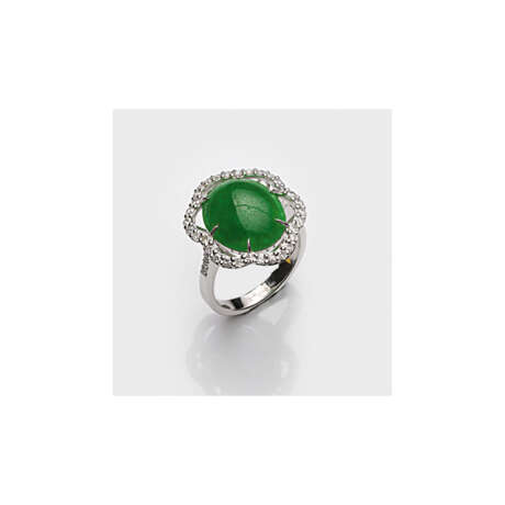 Repräsentativer Burma-Jade-Diamantring - photo 1