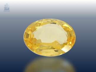 Saphir: sehr schöner und wertvoller, natürlicher gelber Saphir von 7,94ct