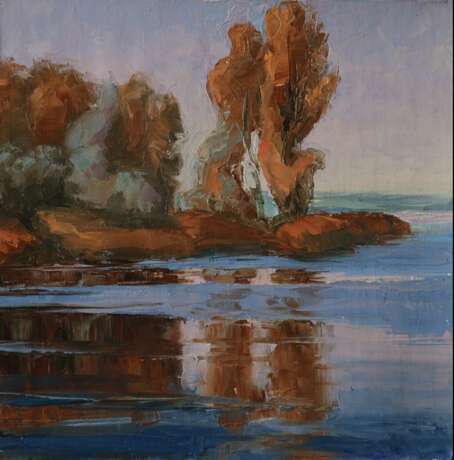 “Осень в Триполье” Canvas Oil paint Impressionism Landscape painting 2011 - photo 1