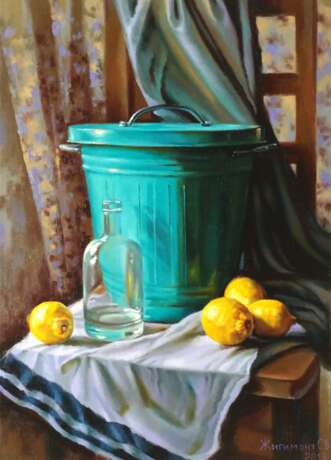“Still life with lemons” Canvas Oil paint Realist Still life 2018 - photo 1