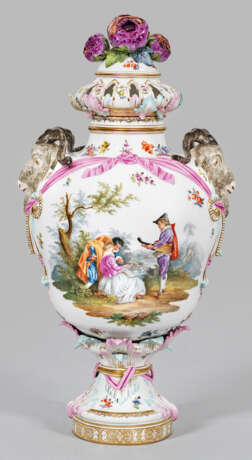 Große Potpourri-Vase mit Watteauszenen aus der KPM Berlin - Foto 1