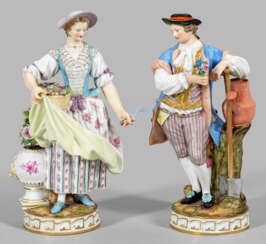 Paar Gärtnerfiguren als Gegenstücke