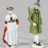 Paar Trachtenfiguren "Miesbacherin" und "Tiroler Schütz" - photo 1