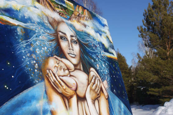 Женщина - Земля Canvas on the subframe Oil paint Magic realism Landscape painting Новосибирск 2021 - photo 2