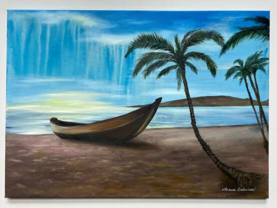 Dreaming at the Shore oil on canvas 50 x 70 abstract realism Marinemalerei Finnland 2023 - Foto 1
