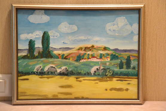 “Оазис в пустыне” Canvas Oil paint Impressionist Landscape painting 2011 - photo 1
