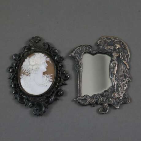 Miniaturspiegel und Muschelkamee - 1x kleiner Spiegel mit Jugen - фото 1