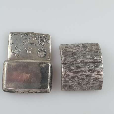 Zwei Pillendosen - Silber, jeweils mit Scharnierdeckel und Daum - Foto 3