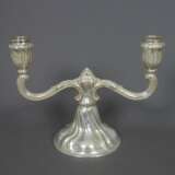 Kerzenständer - 2-flammig, 800er Silber, punziert „800“ mit Kro - фото 1