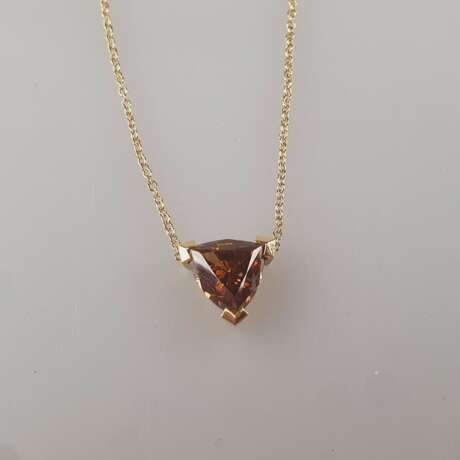 Diamantanhänger an zarter Kette - Gelbgold 750/000, gestempelt, - photo 1