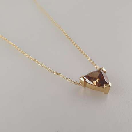 Diamantanhänger an zarter Kette - Gelbgold 750/000, gestempelt, - фото 3